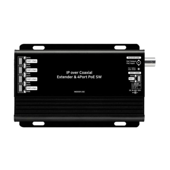 4-Port PoE Switch und Ethernet Extender SC-IPT3004P, 4-In-1-Out, 100Mbps full duplex, PoE++ 60W, 48 VDC-Beschreibung lesen