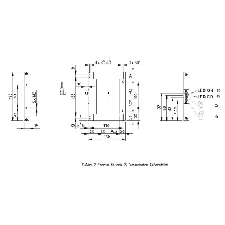 Cadre optique PNP NO P=120x80mm Pot. IR DO / M08 3P - BOW A-1208-PS-C-S49 (BOW0012)-Lire la description