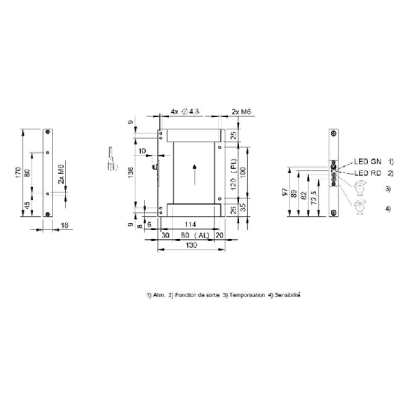 Cadre optique PNP NO P=120x80mm Pot. IR DO / M08 3P - BOW A-1208-PS-C-S49 (BOW0012) Cadre optique PNP NO P=120x80mm Pot. IR DO / M08 3P - BOW A-1208-PS-C-S49 (BOW0012)-Lire la description