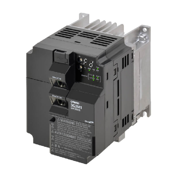 Vdf M1, IP20, 1PH 200VAC (HD/ND) 1.5/2.2 kW, 8.0/9.6 A, STO, EtherCAT - 3G3M1-AB015-ECT-Lire la description