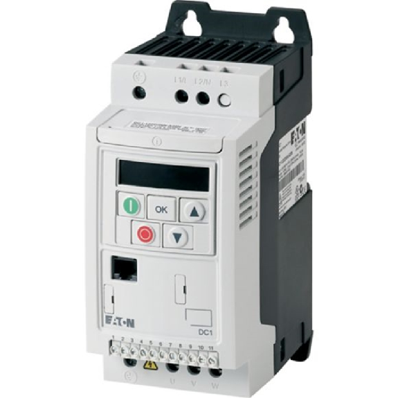 Vdf, DC1 3~/3~400V 2,2A 0,75kW IP20 - DC1-342D2NN-A20CE1 Vdf, DC1 3~/3~400V 2,2A 0,75kW IP20 - DC1-342D2NN-A20CE1-Lire la description