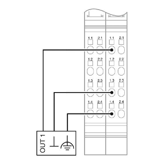 Module 1 sortie analogique 0-20 mA, 4-20 mA, 0-10 V - IB IL AO 1/SF-PAC-Lire la description