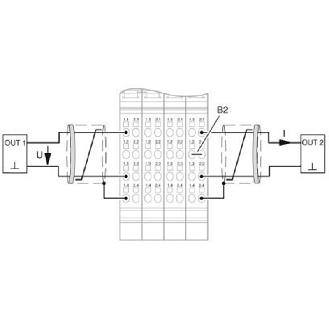 Module 2 sorties, 0-20 mA, 4-20 mA, 0-10 V, 2 fils - IB IL AO 2/SF-PAC-Lire la description