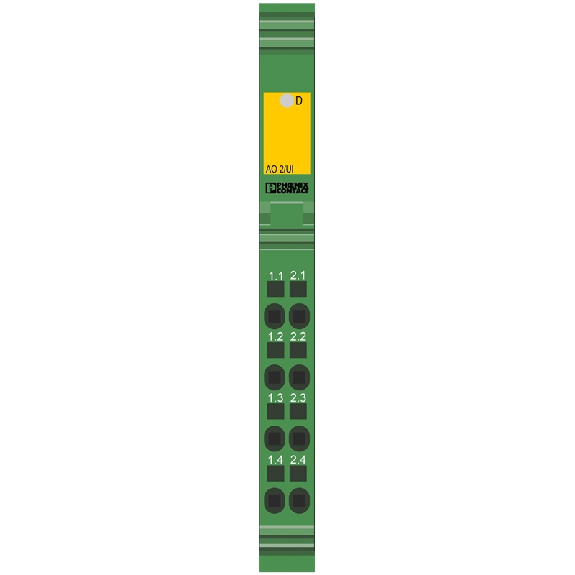 Module 2 sorties, 0-20 mA, 4-20 mA, ±20 mA, 0-10 V, ±10 V, 2 fils - IB IL AO 2/UI-PAC-Lire la description