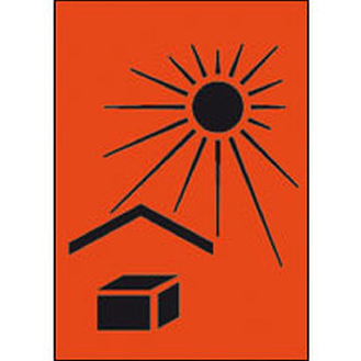 Verp.etikett Vor Hitze..., leuchtrot, Haftpapier, permanent, 105x74mm, 500/Rolle-Beschreibung lesen