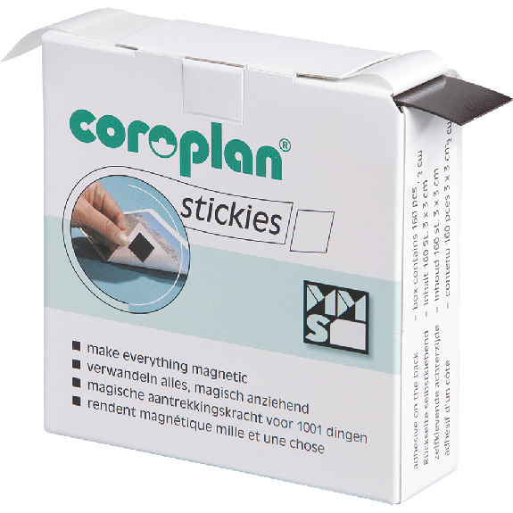 coroplan Magnetquadrate, selbsklebend, 30x30mm, 160/VE coroplan Magnetquadrate, selbsklebend, 30x30mm, 160/VE-Beschreibung lesen