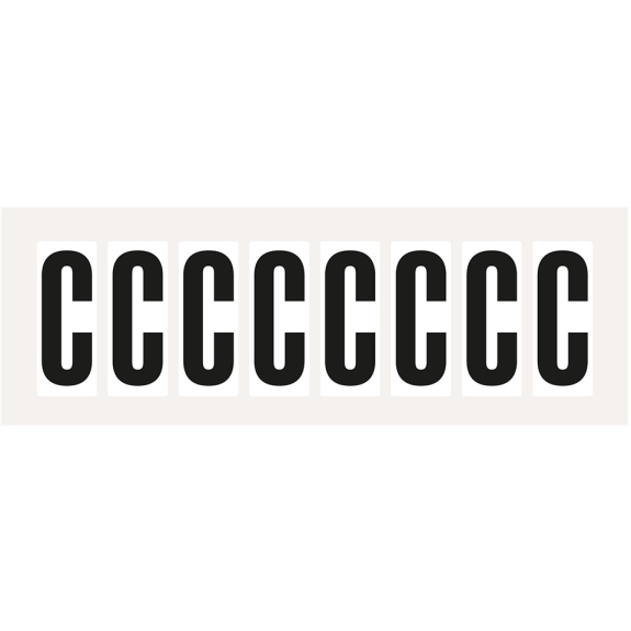 Buchstabe C, weiß/schwarz, Folie, Schrifthöhe 60mm, 78x35,7mm, 10/Bogen Buchstabe C, weiß/schwarz, Folie, Schrifthöhe 60mm, 78x35,7mm, 10/Bogen-Beschreibung lesen