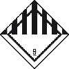 Verpackungskennzeichen Kl.9 Ver.gef.Stoffe, Folie, seewasserbeständig, 50x50mm, 500/Rolle, IMDG-Code, GGVSEB, ADR, IATA