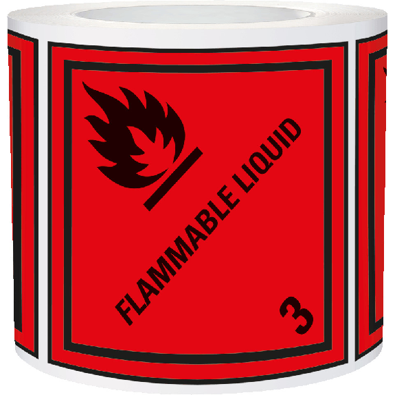 Verpackungskennzeichen Kl. 3 - Flammable Liquid, Folie, seewasserbeständig, 100x100mm, 500/Rolle, IMDG-Code, GGVSEB, ADR Verpackungskennzeichen Kl. 3 - Flammable Liquid, Folie, seewasserbeständig, 100x100mm, 500/Rolle, IMDG-Code, GGVSEB, ADR-Beschreibung lesen