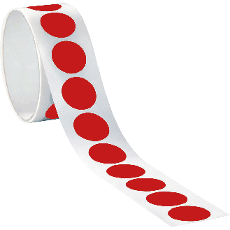Markierungspunkt, blanko, rot, Folie, selbstklebend, Ø 37mm, 100/Rolle-Beschreibung lesen