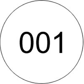 Markierungspunkt, numeriert 001-500, weiß, Haftpapier, ablösbar, Ø 25mm, 500/Rolle-Beschreibung lesen