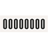 Zahl 0, weiß/schwarz, Folie, Schrifthöhe 60mm, 78,0x35,7mm, 10/Bogen