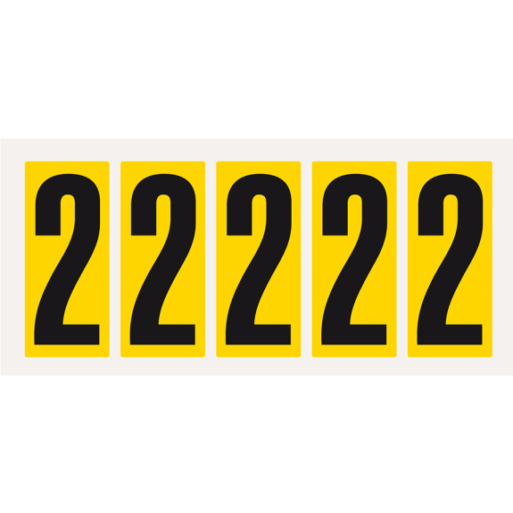 Ziffer 2, gelb/schwarz, Folie, Schrifthöhe 75mm, 38x88mm, 100 Stück/Packung Ziffer 2, gelb/schwarz, Folie, Schrifthöhe 75mm, 38x88mm, 100 Stück/Packung-Beschreibung lesen