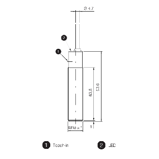 Ultrason Directe 4-20mA P=200-2200mm M18 Plast. Axial / Câble 2m - UK1F/G2-0ASY-Lire la description