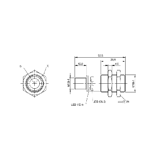 Ultrason Directe ANA 4-20mA P120-1300mm M18 Axial 10-30Vdc / M12 5P - BUS M18M1-XB-12/100-S92G (BUS004M)-Lire la description