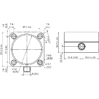 Ultrason Directe ANA P0,6-6m 4-20mA/0-10V Rect. Plast. / M12 5P - UC30-215163-Lire la description