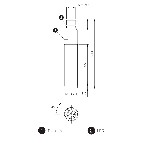 Ultrason Directe PNP NO/NF P200-2200mm M18 Plast. Axial M12 4P - UK1F/GP-0ESY Ultrason Directe PNP NO/NF P200-2200mm M18 Plast. Axial M12 4P - UK1F/GP-0ESY-Lire la description