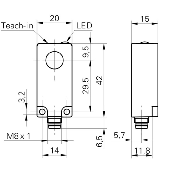 Ultrason Directe ANA 4-20mA P20-200mm Teach 24VDC / M08 4P - UNDK 20I6914/S35A Ultrason Directe ANA 4-20mA P20-200mm Teach 24VDC / M08 4P - UNDK 20I6914/S35A-Lire la description
