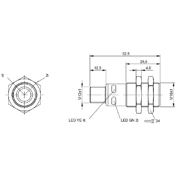 Ultrason Directe PNP/NPN NO/NF P65-600mm IO-Link M18 Axial / M12 5P - BUS M18M1-GPXI-07/035-S92G-511 (BUS007H)-Lire la description