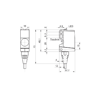 Ultrason Directe ANA 0-10V P100-1000mm qTeach / Câble 2m - U500.DA0-UA1B.72CU (U500.DA0-11135772)-Lire la description