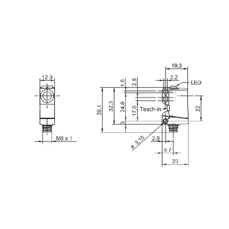 Ultrason Directe ANA 0-10V P15-500mm IO-Link Rect. Plast. / M12 4P - U300.D50-DPMJ.72N (U300.D50-11219488)-Lire la description