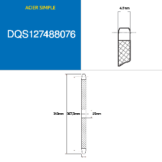 CMW - Disco pretaladrado - Acero - Diente único - 083 - 76 dientes - Paso 12.7 x 4.88 mm con agujero de 25 mm-Leer más