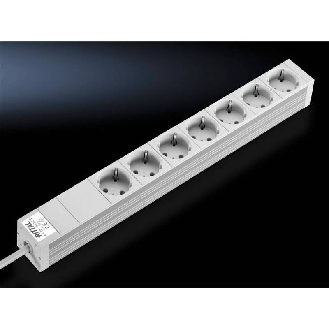 Bandeau 19", 7 prises Schuko 44x450x44mm (LxHxP) - DK 7240.210-Lire la description