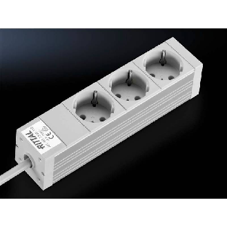 Bandeau 3 prises Schuko 44x263x44mm (LxHxP) - DK 7240.110-Lire la description