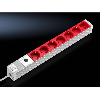 Bandeau 19", 7 prises Schuko + inter. 44x450x44mm (LxHxP) - DK 7240.220 Bandeau 19", 7 prises Schuko + inter. 44x450x44mm (LxHxP) - DK 7240.220