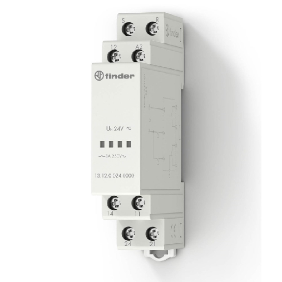 Relais bistable modulaire 1 inverseur + 1NO 8A 24VAC-DC, set et reset - 131200240000 (13.12.0.024.0000) Relais bistable modulaire 1 inverseur + 1NO 8A 24VAC-DC, set et reset - 131200240000 (13.12.0.024.0000)-Lire la description