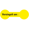 Sicherheitssiegel Versiegelt am:..., RoHS-konform, gelb, Haftpapier, 60x20mm, 12/Bogen