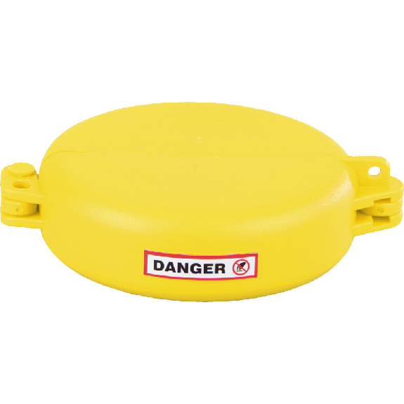 Ventilabsperrung Berühren/Schalten verboten, Typ 2, gelb, Polyurethan, Ø 63,5-127mm-Beschreibung lesen