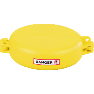 Ventilabsperrung Berühren/Schalten verboten, Typ 2, gelb, Polyurethan, Ø 63,5-127mm-Beschreibung lesen