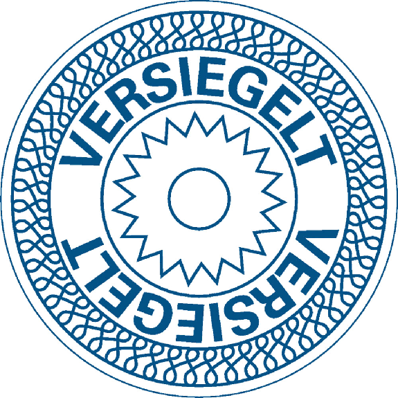 Siegel Versiegelt, blau, Dokumentenfolie, selbstklebend, Ø 30mm, 18/Bogen-Beschreibung lesen