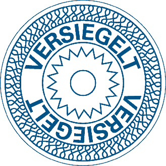 Siegel Versiegelt, blau, Dokumentenfolie, selbstklebend, Ø 30mm, 18/Bogen-Beschreibung lesen