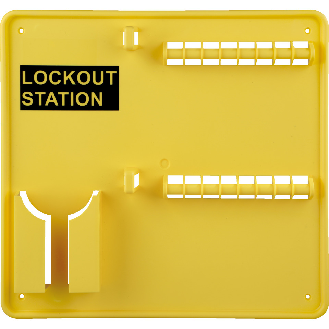 Lockout Station, Typ 1, ohne Inhalt, gelb, Kunststoff, 360x340x55mm-Beschreibung lesen
