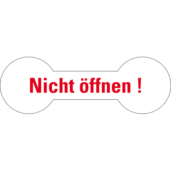 Sicherheitssiegel Nicht öffnen!, RoHS-konform, weiß, Haftpapier, 20x60mm, 12/Bogen-Beschreibung lesen