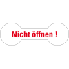 Sicherheitssiegel Nicht öffnen!, RoHS-konform, weiß, Haftpapier, 20x60mm, 12/Bogen