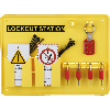 Lockout-Station, Variante 1, gefüllt, Wartungsanhängern, 4 Schössser, Multischließ.