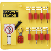 Lockout-Station, Variante 1, gefüllt, Wartungsanhängern, 8 Schössser, Multischließ.