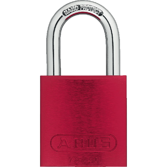 ABUS Vorhangschloss Aluminium 72/40, rot, Bügelhöhe 27mm, 39x74x19mm, 2 Schlüssel ABUS Vorhangschloss Aluminium 72/40, rot, Bügelhöhe 27mm, 39x74x19mm, 2 Schlüssel-Beschreibung lesen