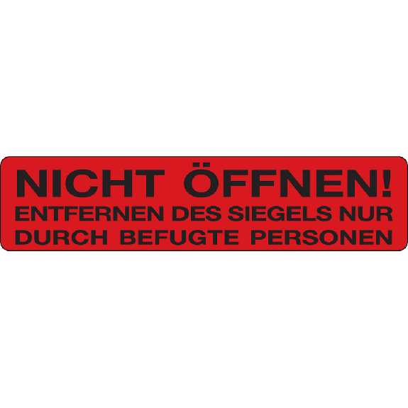 Siegel NICHT ÖFFNEN!...,leuchtrot,Papier,selbstklebend,15x65mm,30/Bogen-Beschreibung lesen