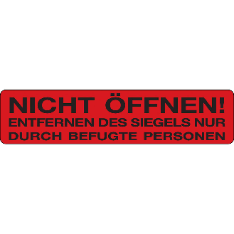 Siegel NICHT ÖFFNEN!...,leuchtrot,Papier,selbstklebend,15x65mm,30/Bogen-Beschreibung lesen