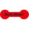 Sicherheitssiegel Nicht öffnen!, RoHS-konform, leuchtrot, Haftpapier, 20x60mm, 12/Bogen
