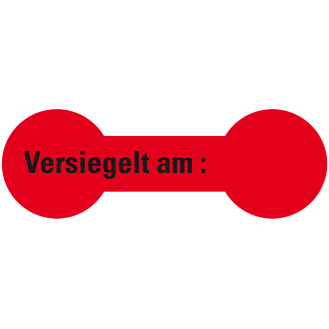 Sicherheitssiegel Versiegelt am:..., RoHS-konform, leuchtrot, Haftpapier, 60x20mm, 12/Bogen-Beschreibung lesen