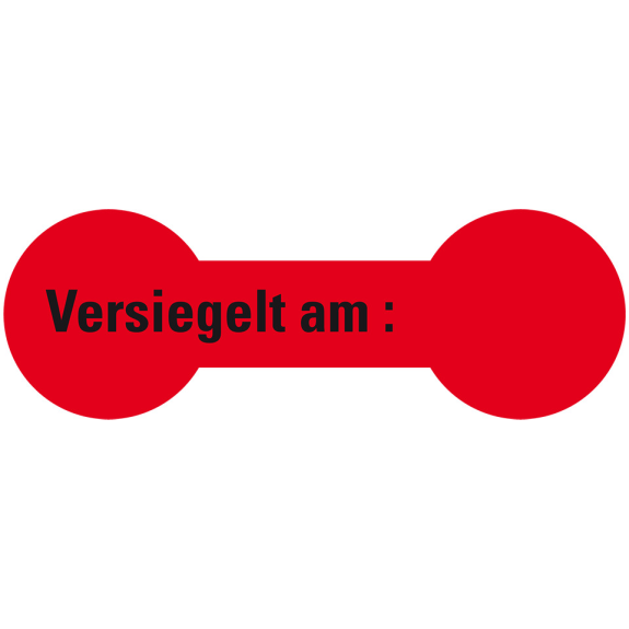 Sicherheitssiegel Versiegelt am:..., RoHS-konform, leuchtrot, Haftpapier, 60x20mm, 12/Bogen-Beschreibung lesen