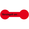 Sicherheitssiegel Versiegelt am:..., RoHS-konform, leuchtrot, Haftpapier, 60x20mm, 12/Bogen