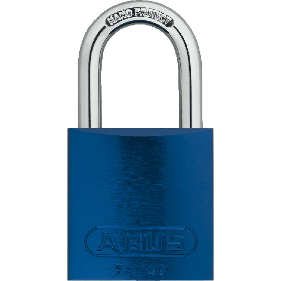 ABUS Vorhangschloss Aluminium 72/40, blau, Bügelhöhe 27mm, 39x74x19mm, 2 Schlüssel-Beschreibung lesen