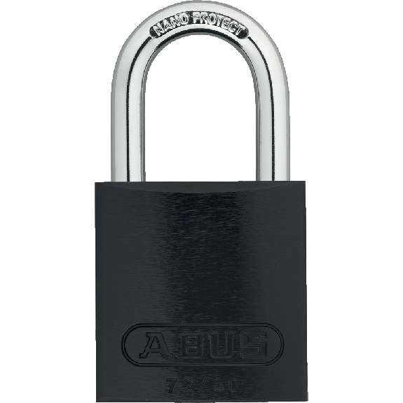 ABUS Vorhangschloss Aluminium 72/40, schwarz, Bügelhöhe 27mm, 39x74x19mm, 2Schlüssel-Beschreibung lesen