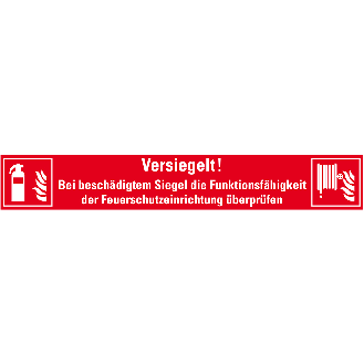 Sicherheitssiegel Feuerschutzein., Haftpapier, permanent, 100x15mm, 8/Bogen, ASR A1.3-Beschreibung lesen